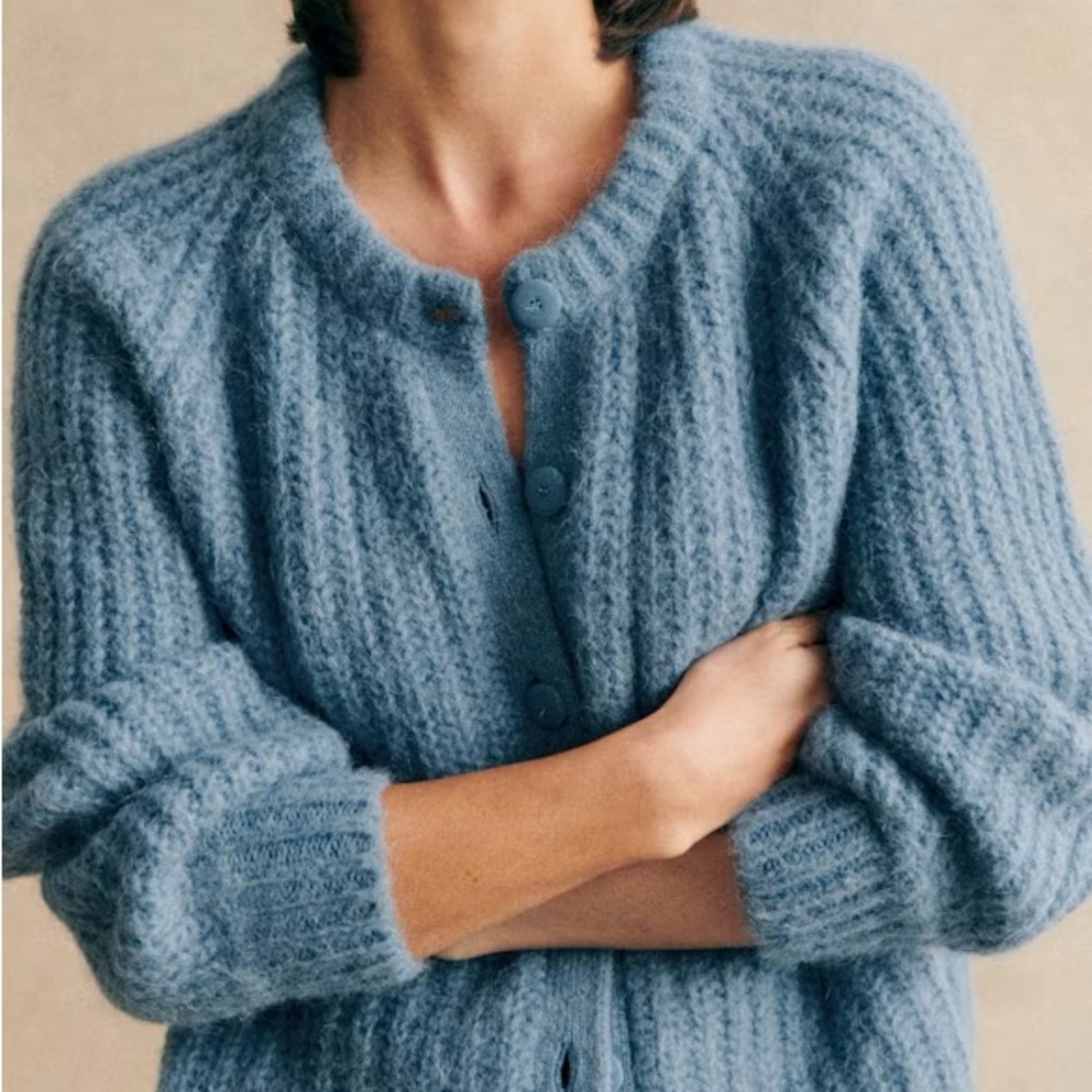 Sezane Emile Cardigan in Summer Blue